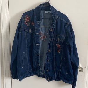 NWOT Jean Jacket with Rose Details